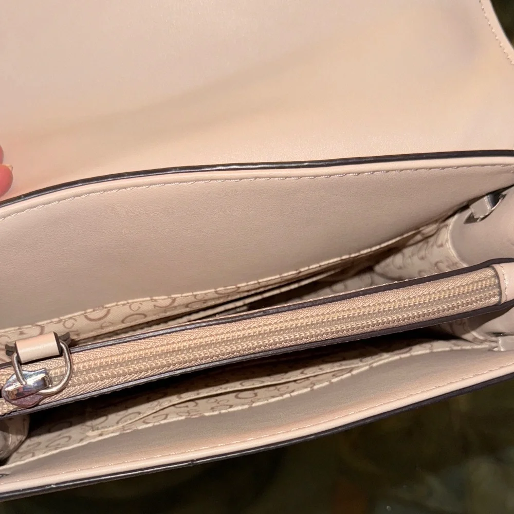Guess Blush Satchel with Signature Pattern